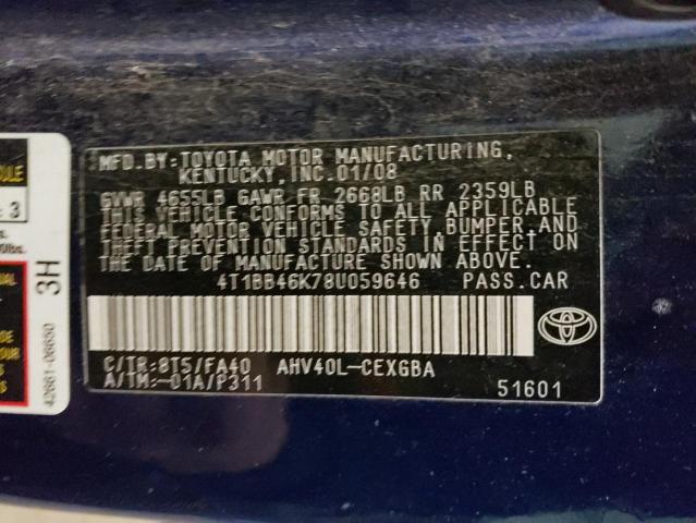 Photo 11 VIN: 4T1BB46K78U059646 - TOYOTA CAMRY 