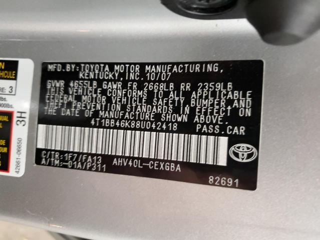 Photo 11 VIN: 4T1BB46K88U042418 - TOYOTA CAMRY 