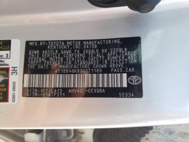 Photo 11 VIN: 4T1BB46K89U071189 - TOYOTA CAMRY 