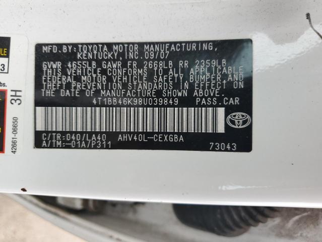 Photo 11 VIN: 4T1BB46K98U039849 - TOYOTA CAMRY HYBR 