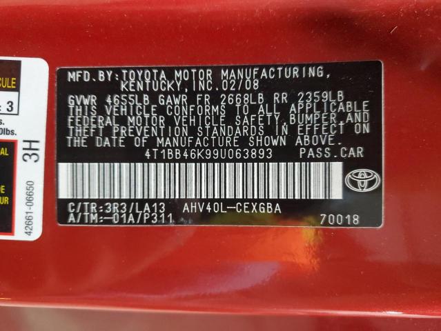 Photo 11 VIN: 4T1BB46K99U063893 - TOYOTA CAMRY HYBR 