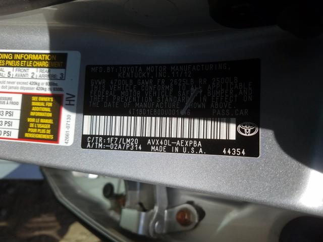 Photo 9 VIN: 4T1BD1EB0DU001446 - TOYOTA AVALON HYB 