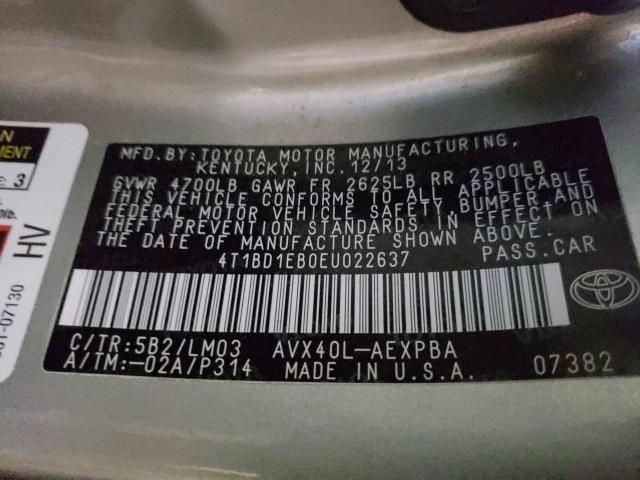 Photo 9 VIN: 4T1BD1EB0EU022637 - TOYOTA AVALON HYB 