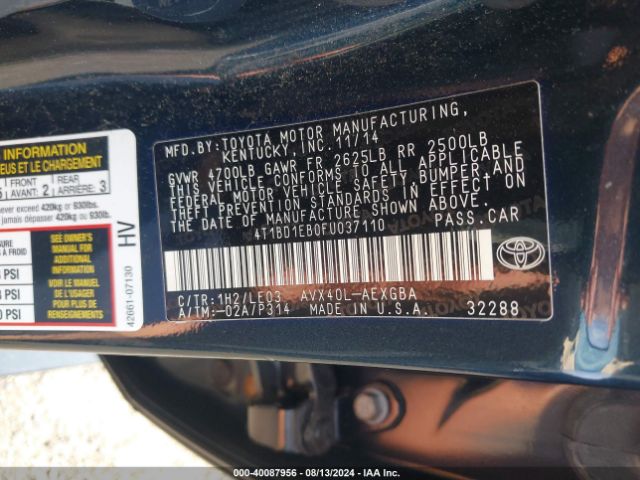 Photo 8 VIN: 4T1BD1EB0FU037110 - TOYOTA AVALON 