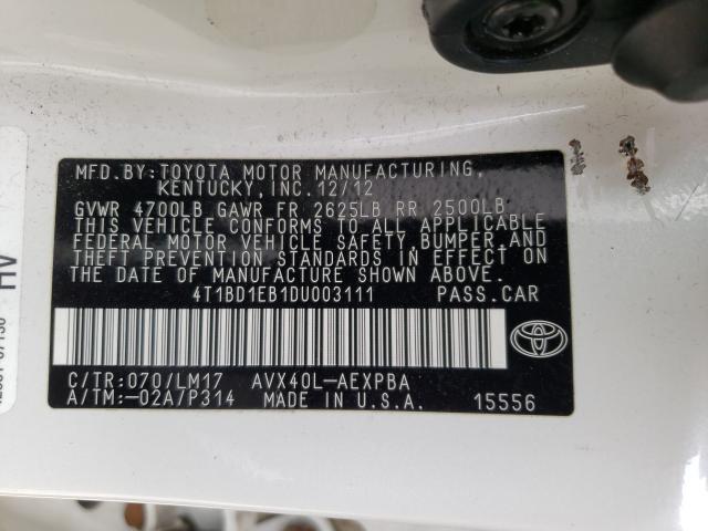 Photo 9 VIN: 4T1BD1EB1DU003111 - TOYOTA AVALON HYB 