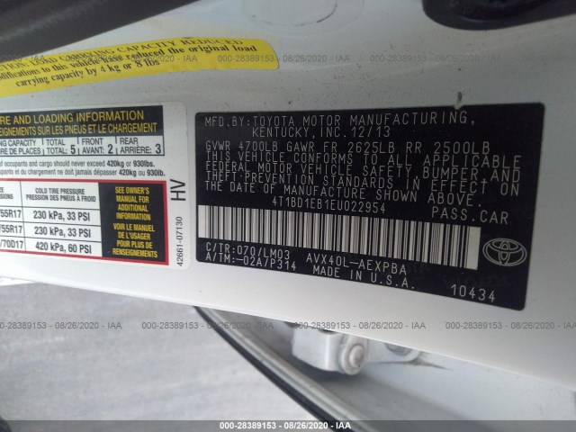 Photo 8 VIN: 4T1BD1EB1EU022954 - TOYOTA AVALON HYBRID 