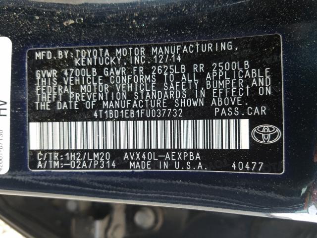 Photo 9 VIN: 4T1BD1EB1FU037732 - TOYOTA AVALON HYB 