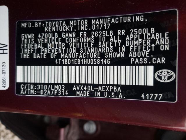 Photo 9 VIN: 4T1BD1EB1HU058146 - TOYOTA AVALON HYB 