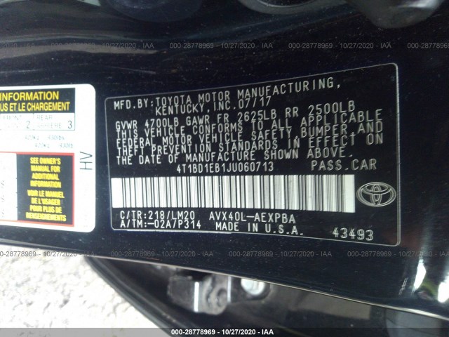 Photo 8 VIN: 4T1BD1EB1JU060713 - TOYOTA AVALON 