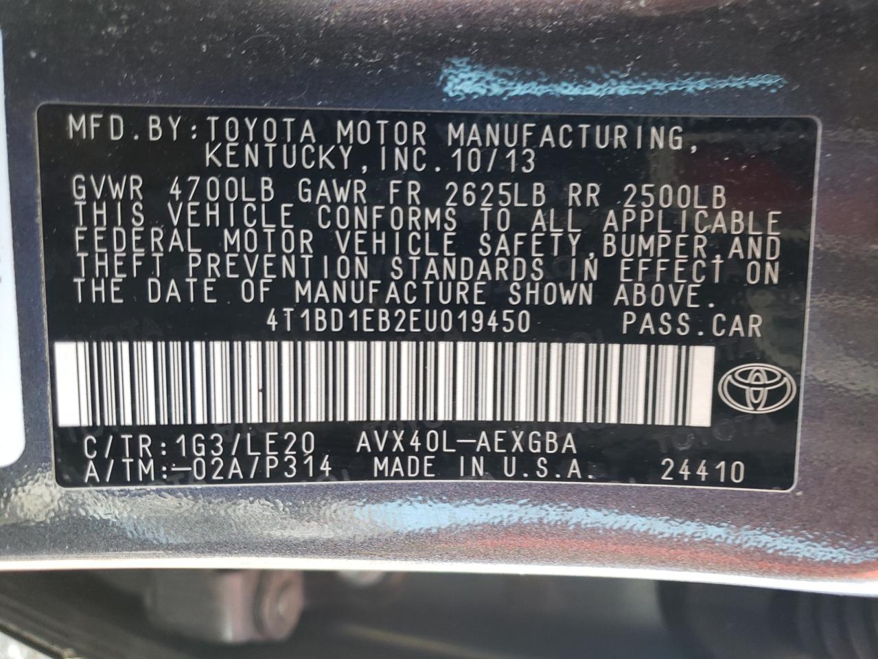 Photo 11 VIN: 4T1BD1EB2EU019450 - TOYOTA AVALON 