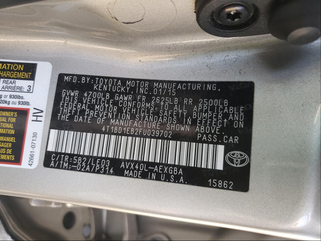 Photo 9 VIN: 4T1BD1EB2FU039702 - TOYOTA AVALON HYB 