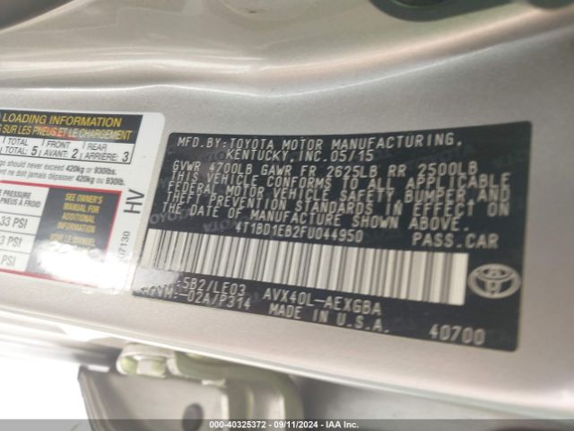 Photo 8 VIN: 4T1BD1EB2FU044950 - TOYOTA AVALON 