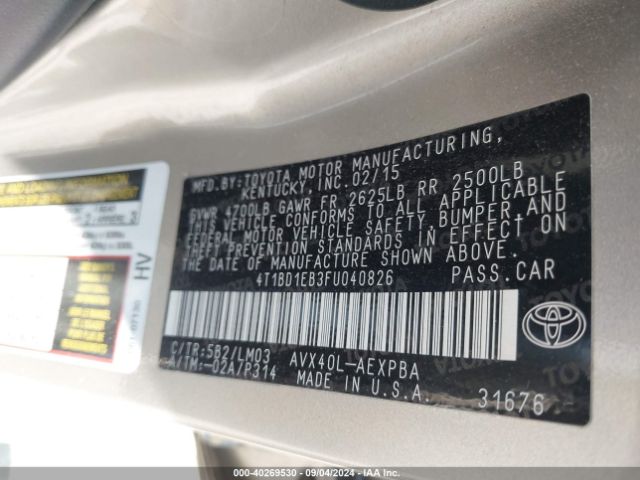 Photo 8 VIN: 4T1BD1EB3FU040826 - TOYOTA AVALON 