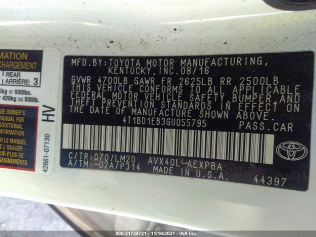 Photo 8 VIN: 4T1BD1EB3GU055795 - TOYOTA AVALON HYBRID 