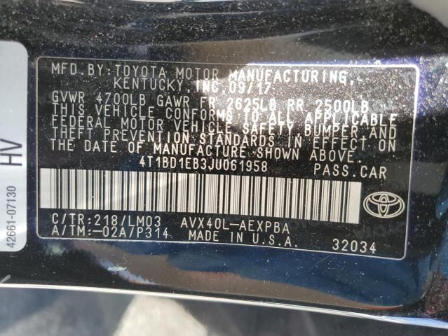 Photo 11 VIN: 4T1BD1EB3JU061958 - TOYOTA AVALON HYB 