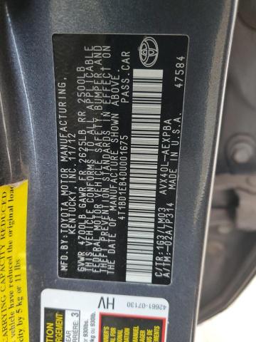 Photo 11 VIN: 4T1BD1EB4DU001675 - TOYOTA AVALON HYB 