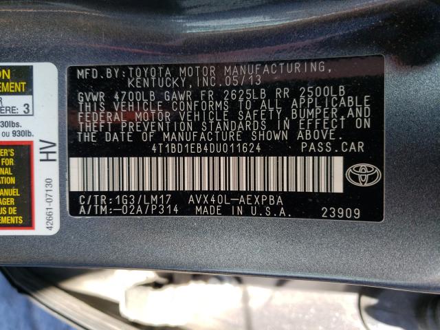 Photo 9 VIN: 4T1BD1EB4DU011624 - TOYOTA AVALON HYB 