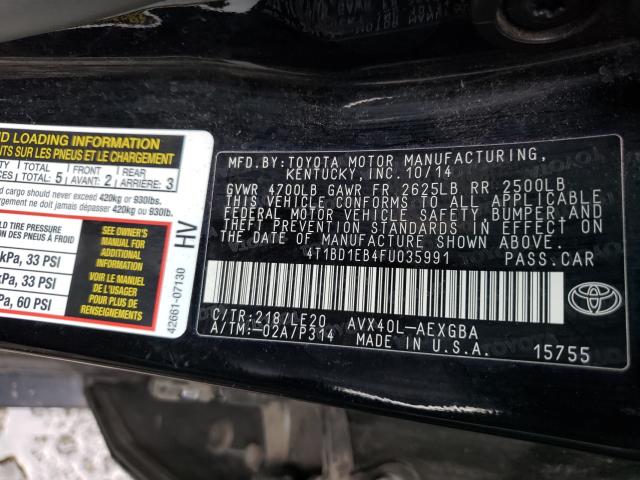 Photo 9 VIN: 4T1BD1EB4FU035991 - TOYOTA AVALON HYB 