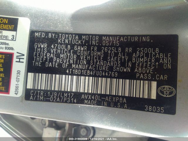 Photo 8 VIN: 4T1BD1EB4FU044769 - TOYOTA AVALON HYBRID 