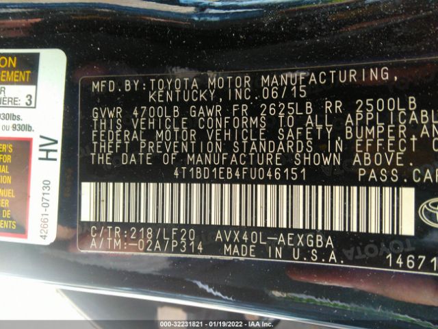 Photo 8 VIN: 4T1BD1EB4FU046151 - TOYOTA AVALON HYBRID 