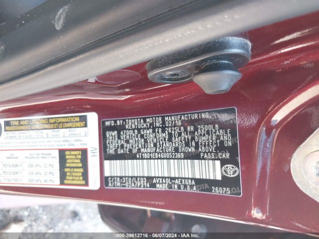 Photo 8 VIN: 4T1BD1EB4GU052369 - TOYOTA AVALON 