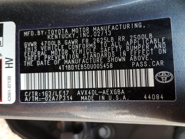 Photo 9 VIN: 4T1BD1EB5DU005458 - TOYOTA AVALON HYB 