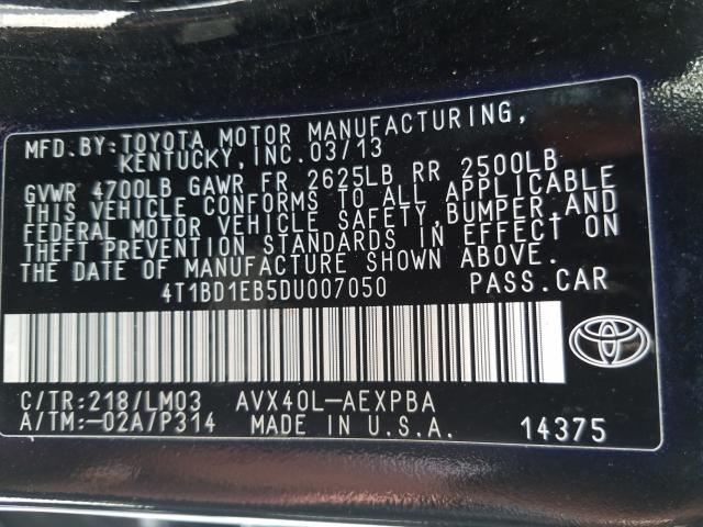 Photo 9 VIN: 4T1BD1EB5DU007050 - TOYOTA AVALON 