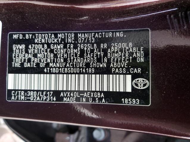 Photo 12 VIN: 4T1BD1EB5DU014189 - TOYOTA AVALON HYB 