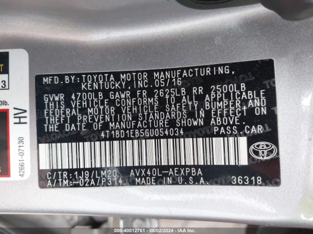 Photo 8 VIN: 4T1BD1EB5GU054034 - TOYOTA AVALON 