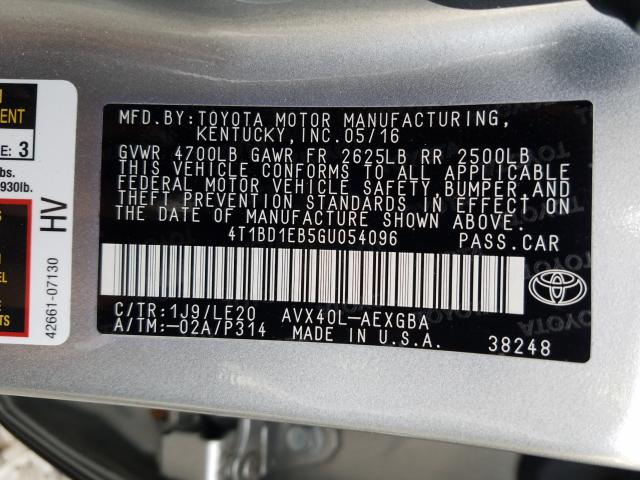 Photo 9 VIN: 4T1BD1EB5GU054096 - TOYOTA AVALON 