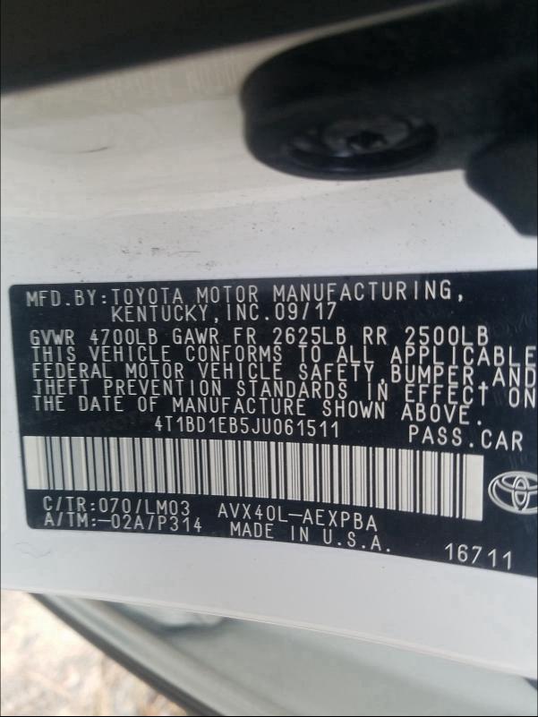 Photo 9 VIN: 4T1BD1EB5JU061511 - TOYOTA AVALON 