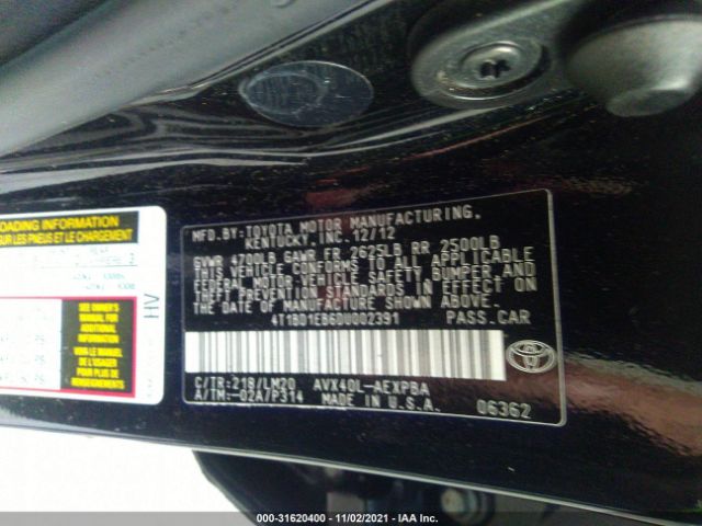 Photo 8 VIN: 4T1BD1EB6DU002391 - TOYOTA AVALON HYBRID 