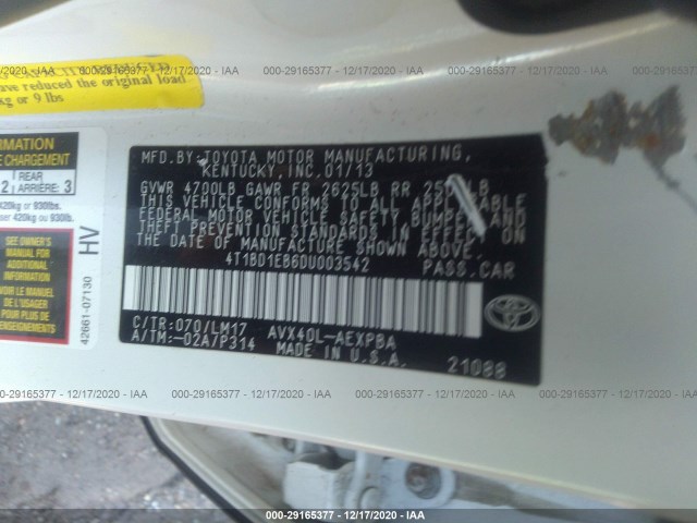 Photo 8 VIN: 4T1BD1EB6DU003542 - TOYOTA AVALON HYBRID 