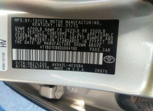 Photo 8 VIN: 4T1BD1EB6DU004190 - TOYOTA AVALON HYBRID 