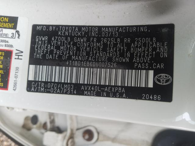 Photo 9 VIN: 4T1BD1EB6DU007526 - TOYOTA AVALON HYB 