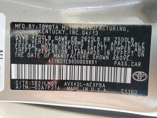 Photo 12 VIN: 4T1BD1EB6DU009891 - TOYOTA AVALON HYB 