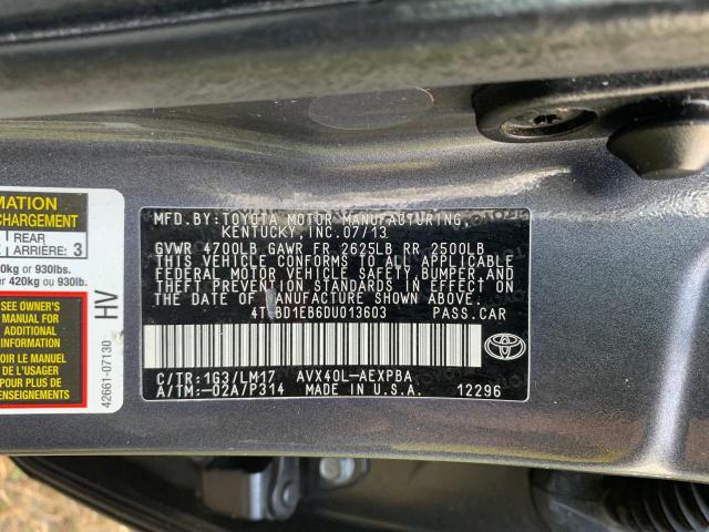 Photo 9 VIN: 4T1BD1EB6DU013603 - TOYOTA AVALON HYB 