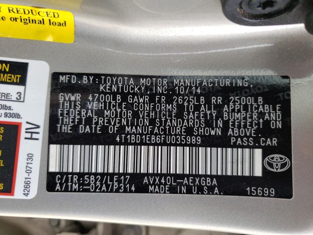 Photo 9 VIN: 4T1BD1EB6FU035989 - TOYOTA AVALON HYB 