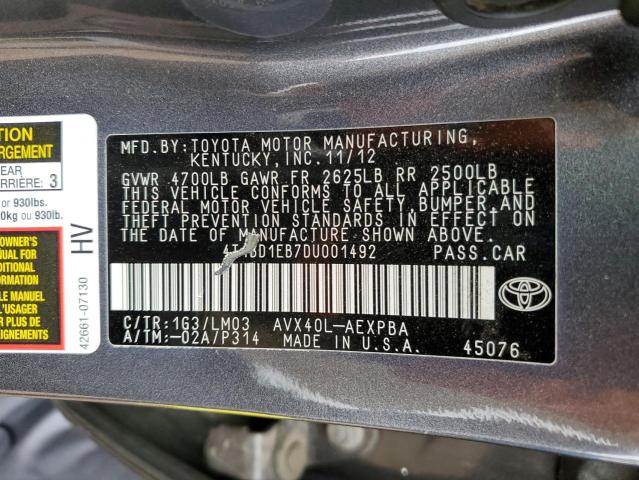 Photo 9 VIN: 4T1BD1EB7DU001492 - TOYOTA AVALON HYB 