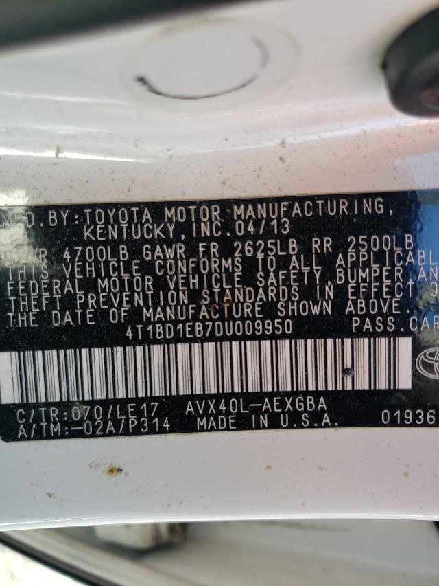 Photo 9 VIN: 4T1BD1EB7DU009950 - TOYOTA AVALON HYB 