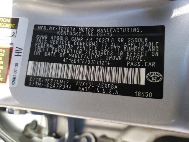 Photo 9 VIN: 4T1BD1EB7DU011214 - TOYOTA AVALON HYB 