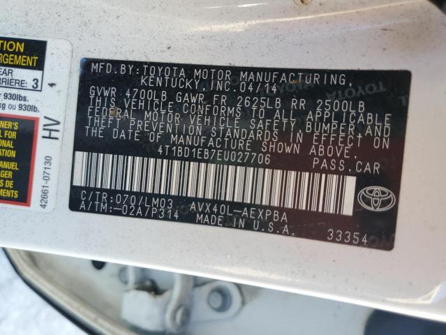 Photo 11 VIN: 4T1BD1EB7EU027706 - TOYOTA AVALON HYB 