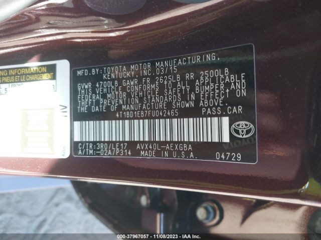 Photo 8 VIN: 4T1BD1EB7FU042465 - TOYOTA AVALON HYBRID 