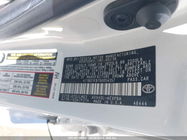 Photo 8 VIN: 4T1BD1EB7GU054357 - TOYOTA AVALON 