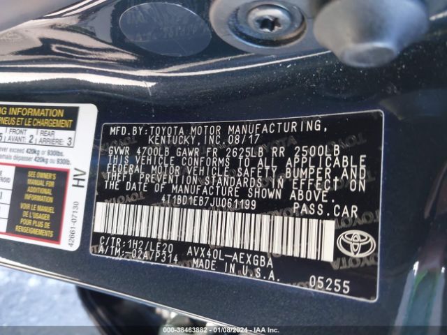 Photo 8 VIN: 4T1BD1EB7JU061199 - TOYOTA AVALON 