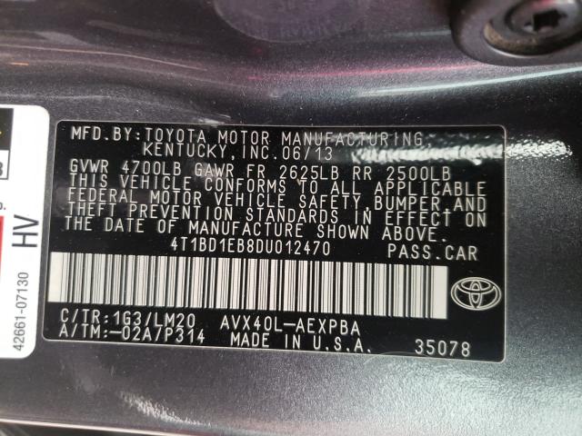 Photo 9 VIN: 4T1BD1EB8DU012470 - TOYOTA AVALON HYB 