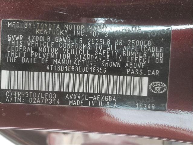 Photo 9 VIN: 4T1BD1EB8DU018656 - TOYOTA AVALON HYB 