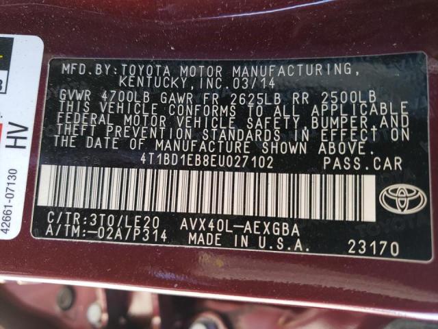 Photo 9 VIN: 4T1BD1EB8EU027102 - TOYOTA AVALON HYB 