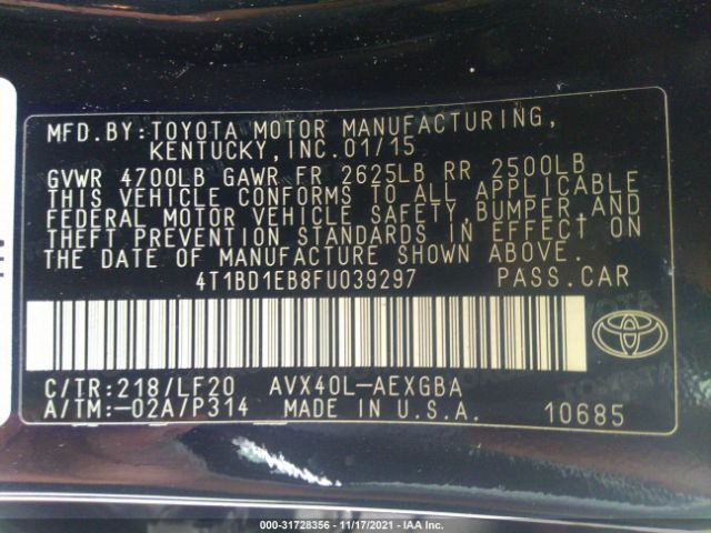 Photo 8 VIN: 4T1BD1EB8FU039297 - TOYOTA AVALON HYBRID 