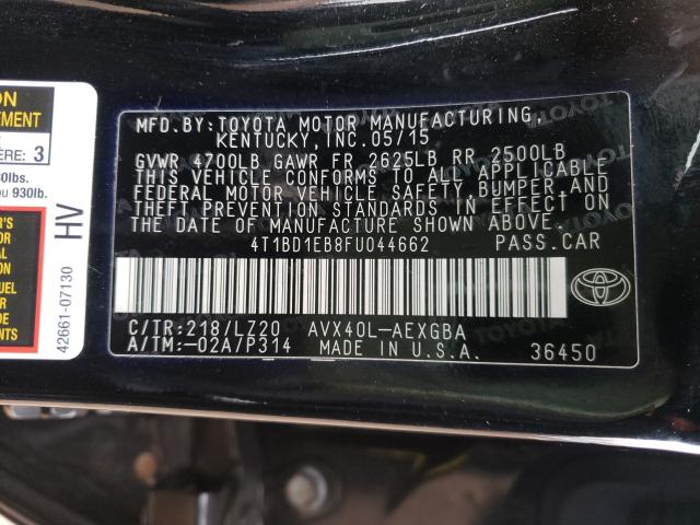 Photo 9 VIN: 4T1BD1EB8FU044662 - TOYOTA AVALON HYB 